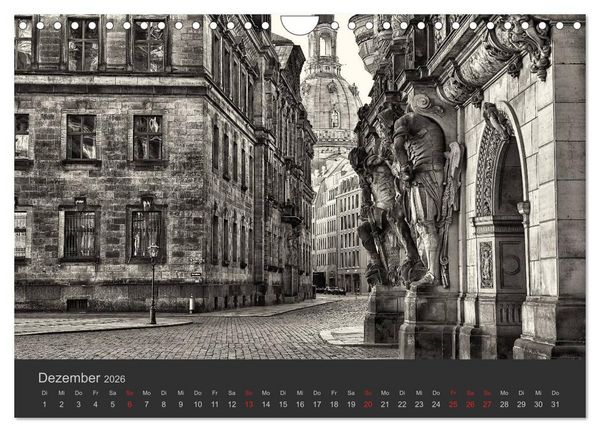 Produktbild: Dresden Schwarz Weiss 2026 (Wandkalender 2026 DIN A4 quer), CALVENDO Monatskalender