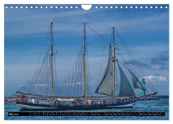 Produktbild: Segelschiffe vor Warnem&uuml;nde (Wandkalender 2026 DIN A4 quer), CALVENDO Monatskalender