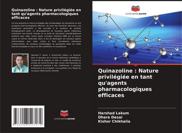 Produktbild: Quinazoline : Nature privil&eacute;gi&eacute;e en tant qu'agents pharmacologiques efficaces