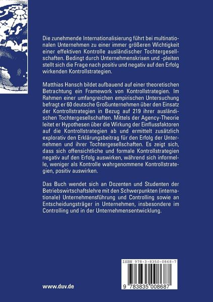 Produktbild: Erfolgreiche Strategien zur Kontrolle ausl&auml;ndischer Tochtergesellschaften in multinationalen Unternehmen