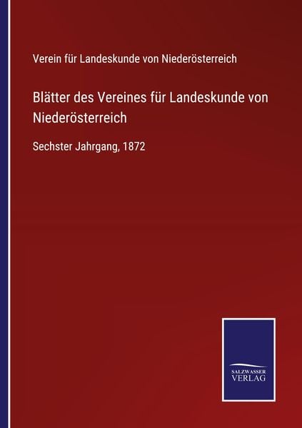 Produktbild: Bl&auml;tter des Vereines f&uuml;r Landeskunde von Nieder&ouml;sterreich
