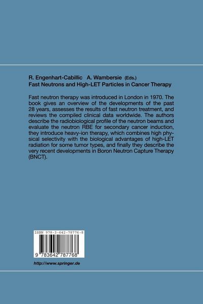 Produktbild: Fast Neutrons and High-LET Particles in Cancer Therapy