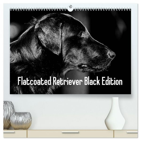 Produktbild: Flatcoated Retriever Black Edition (hochwertiger Premium Wandkalender 2026 DIN A2 quer), Kunstdruck in Hochglanz