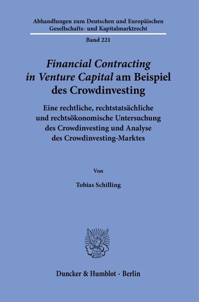 Produktbild: &rsaquo;Financial Contracting in Venture Capital&lsaquo; am Beispiel des Crowdinvesting.