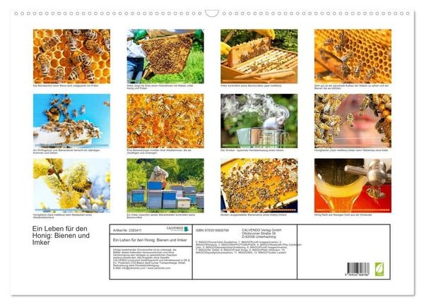 Produktbild: Ein Leben f&uuml;r den Honig: Bienen und Imker (Wandkalender 2027 DIN A2 quer), CALVENDO Monatskalender