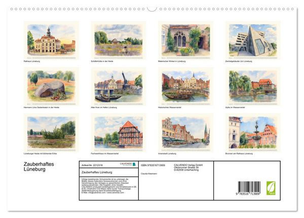Produktbild: Zauberhaftes L&uuml;neburg (hochwertiger Premium Wandkalender 2026 DIN A2 quer), Kunstdruck in Hochglanz