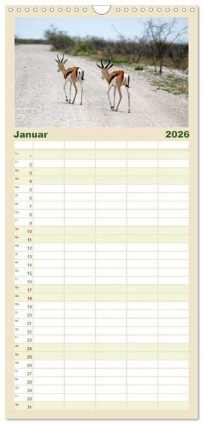 Produktbild: Familienplaner 2026 - Roadtrip in Namibia mit 5 Spalten (Wandkalender, 21 x 45 cm) CALVENDO
