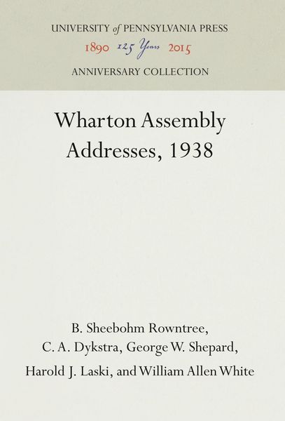 Produktbild: Wharton Assembly Addresses, 1938