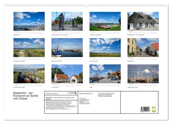 Produktbild: Maasholm - der Fischerort an Schlei und Ostsee (Wandkalender 2026 DIN A2 quer), CALVENDO Monatskalender