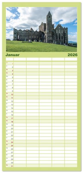 Produktbild: Familienplaner 2026 - Mystisches Irland mit 5 Spalten (Wandkalender, 21 x 45 cm) CALVENDO