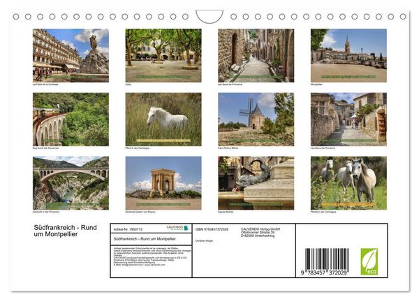Produktbild: S&uuml;dfrankreich - Rund um Montpellier (Wandkalender 2026 DIN A4 quer), CALVENDO Monatskalender