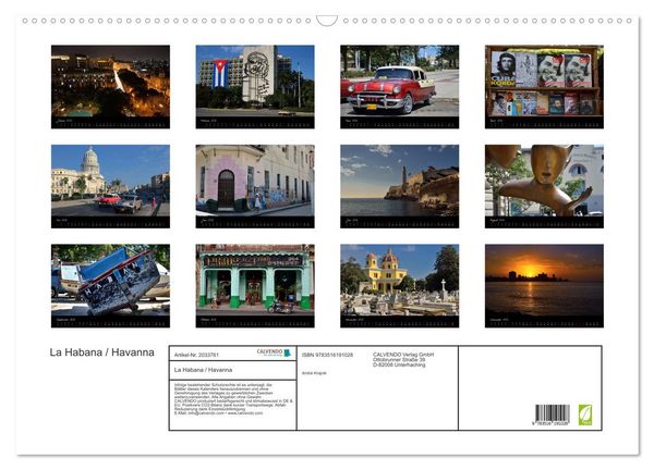 Produktbild: La Habana / Havanna (Wandkalender 2026 DIN A2 quer), CALVENDO Monatskalender
