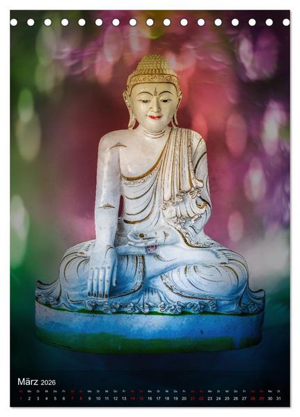 Produktbild: Die Welt mit Buddha (Tischkalender 2026 DIN A5 hoch), CALVENDO Monatskalender