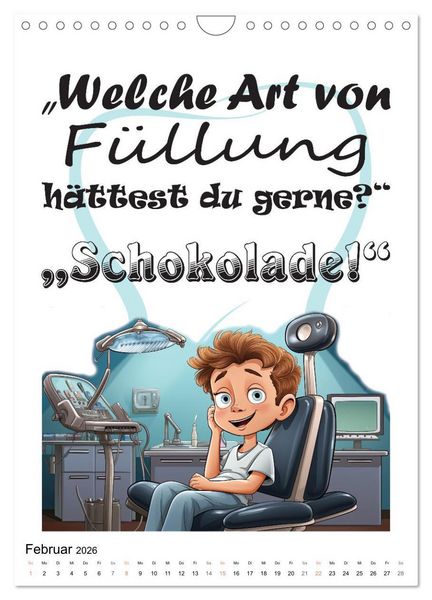 Produktbild: Zahnarztspr&uuml;che (Wandkalender 2026 DIN A4 hoch), CALVENDO Monatskalender