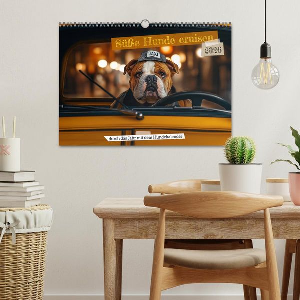 Produktbild: S&uuml;&szlig;e Hunde cruisen - durch das Jahr mit dem Hundekalender (Wandkalender 2026 DIN A3 quer), CALVENDO Monatskalender