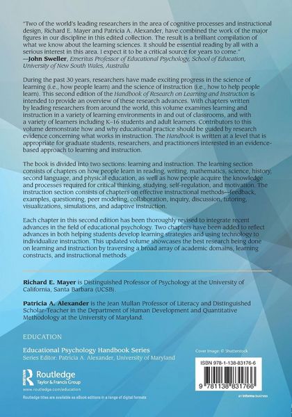 Produktbild: Handbook of Research on Learning and Instruction