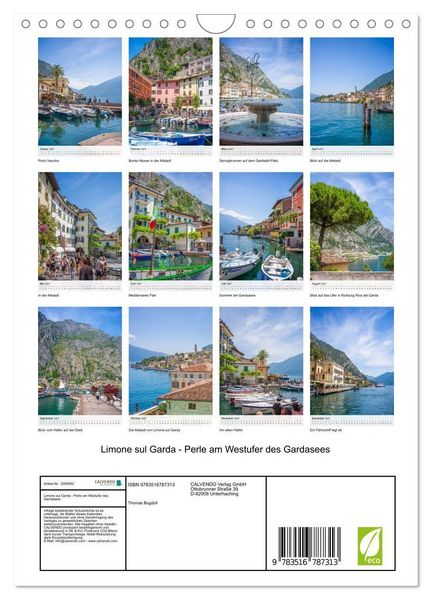 Produktbild: Limone sul Garda - Perle am Westufer des Gardasees (Wandkalender 2027 DIN A4 hoch), CALVENDO Monatskalender