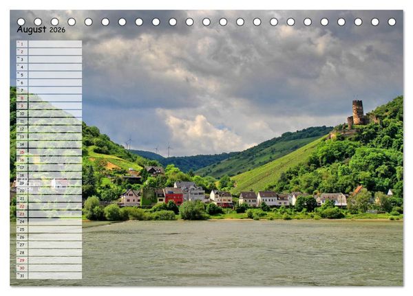 Produktbild: Von Lahnstein bis R&uuml;desheim - Am wundersch&ouml;nen Mittelrhein (Tischkalender 2026 DIN A5 quer), CALVENDO Monatskalender