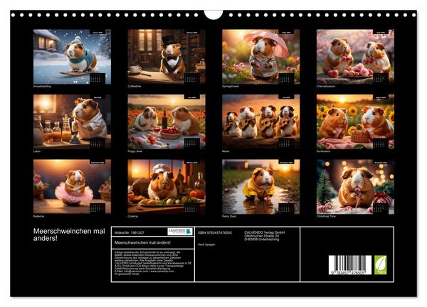 Produktbild: Meerschweinchen mal anders! (Wandkalender 2026 DIN A3 quer), CALVENDO Monatskalender
