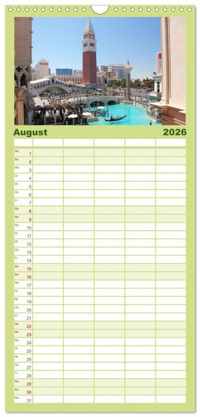 Produktbild: Familienplaner 2026 - Las Vegas - Nevada mit 5 Spalten (Wandkalender, 21 x 45 cm) CALVENDO