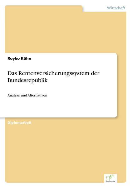 Produktbild: Das Rentenversicherungssystem der Bundesrepublik