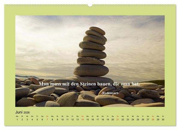 Produktbild: Lebensweisheiten mit Bildern unterlegt (Wandkalender 2026 DIN A2 quer), CALVENDO Monatskalender