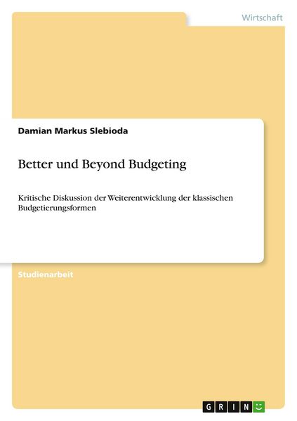 Produktbild: Better und Beyond Budgeting