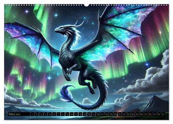Produktbild: Pr&auml;chtige Drachen, gut oder b&ouml;se? (hochwertiger Premium Wandkalender 2026 DIN A2 quer), Kunstdruck in Hochglanz
