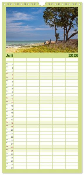 Produktbild: Familienplaner 2026 - Mecklenburg &ndash; Vorpommern, Sch&ouml;nheiten im Land der Ostseek&uuml;ste mit 5 Spalten (Wandkalender, 21 x 45 cm) CALVENDO