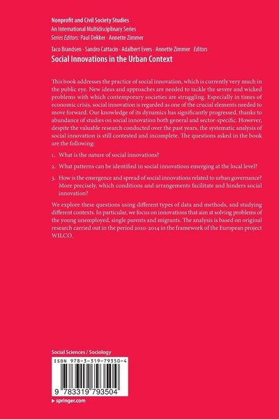 Produktbild: Social Innovations in the Urban Context
