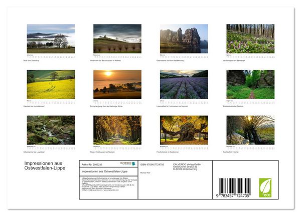 Produktbild: Impressionen aus Ostwestfalen-Lippe (Wandkalender 2026 DIN A4 quer), CALVENDO Monatskalender