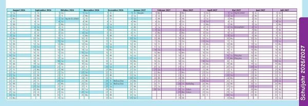 Produktbild: Der Wochen-Tischkalender f&uuml;r das Schuljahr 2026/2027