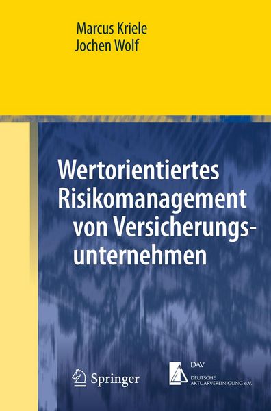 Produktbild: Wertorientiertes Risikomanagement von Versicherungsunternehmen