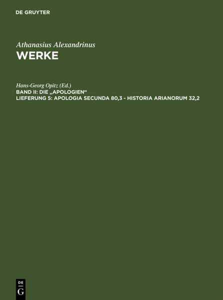 Produktbild: Apologia secunda 80,3 - Historia Arianorum 32,2