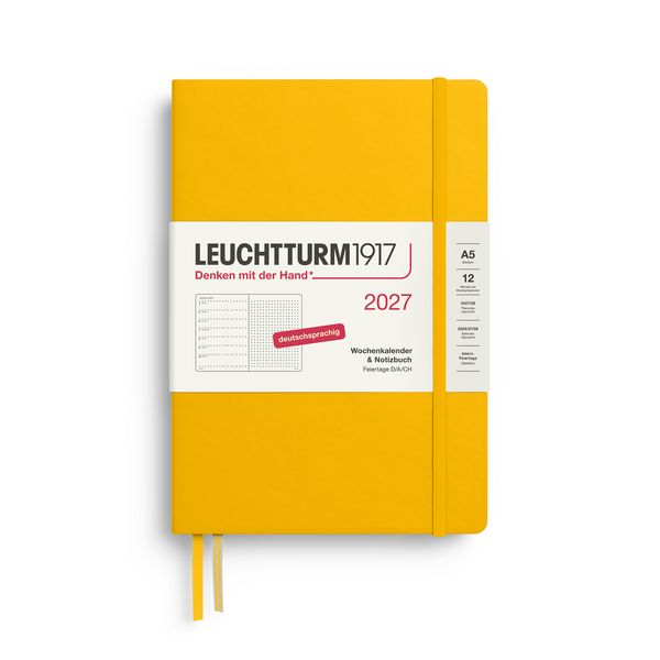 Produktbild: Wochenkalender & Notizbuch Dotted Medium (A5) 2027, Sunflower, Deutsch