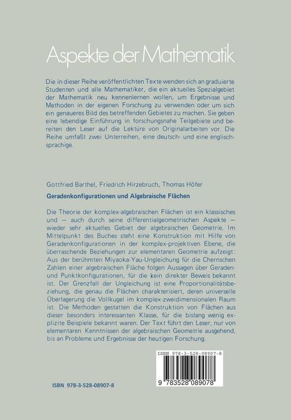 Produktbild: Geradenkonfigurationen und Algebraische Fl&auml;chen