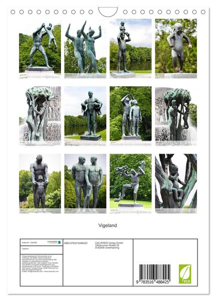 Produktbild: Vigeland (Wandkalender 2026 DIN A4 hoch), CALVENDO Monatskalender