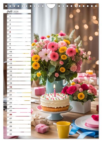 Produktbild: Festliche Momente - Ein Jahr mit KI Geburtstagen (Wandkalender 2026 DIN A4 hoch), CALVENDO Monatskalender