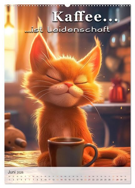 Produktbild: Kaffee-Katzen (Wandkalender 2026 DIN A2 hoch), CALVENDO Monatskalender