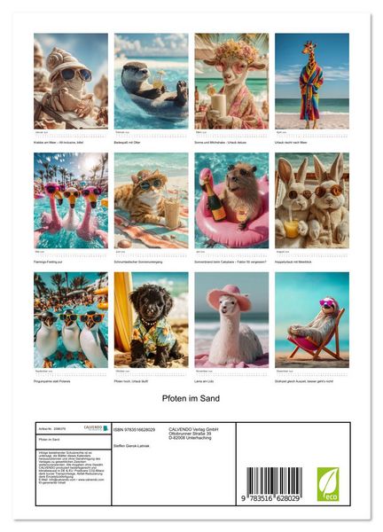 Produktbild: Pfoten im Sand (Wandkalender 2026 DIN A4 hoch), CALVENDO Monatskalender