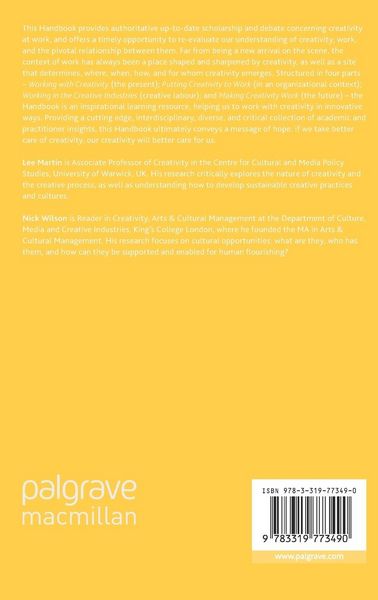 Produktbild: The Palgrave Handbook of Creativity at Work