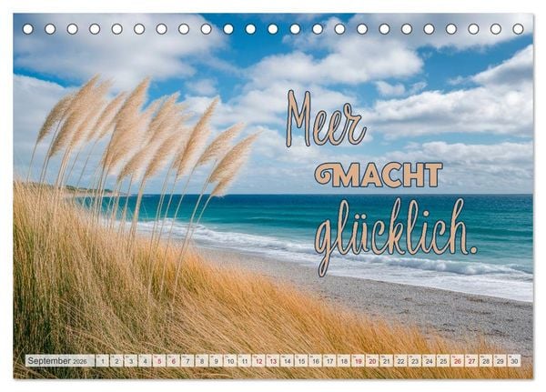Produktbild: K&Uuml;STENZAUBER Sehnsucht nach Meer (Tischkalender 2026 DIN A5 quer), CALVENDO Monatskalender