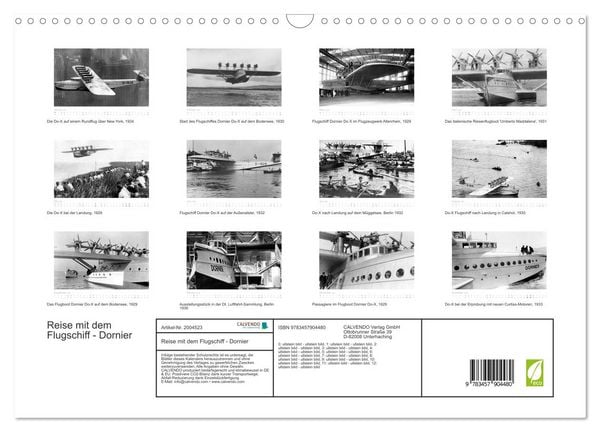 Produktbild: Reise mit dem Flugschiff - Dornier (Wandkalender 2026 DIN A3 quer), CALVENDO Monatskalender