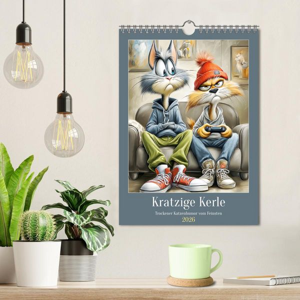 Produktbild: Kratzige Kerle. Trockener Katzenhumor vom Feinsten (Wandkalender 2026 DIN A4 hoch), CALVENDO Monatskalender