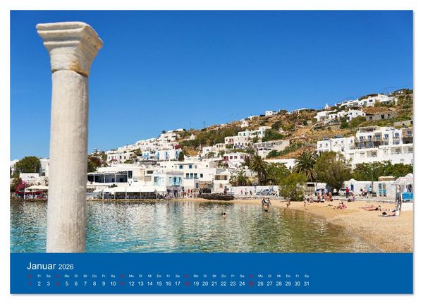Produktbild: Griechenland - Mykonos Kalender (Tischkalender 2026 DIN A5 quer), CALVENDO Monatskalender