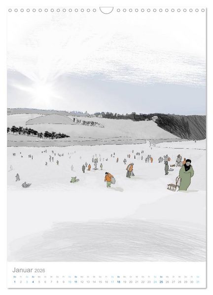 Produktbild: HATTINGEN GEZEICHNET (Wandkalender 2026 DIN A3 hoch), CALVENDO Monatskalender