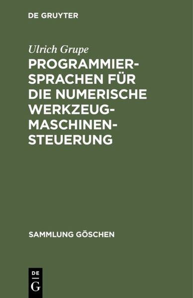 Produktbild: Programmiersprachen f&uuml;r die numerische Werkzeugmaschinensteuerung
