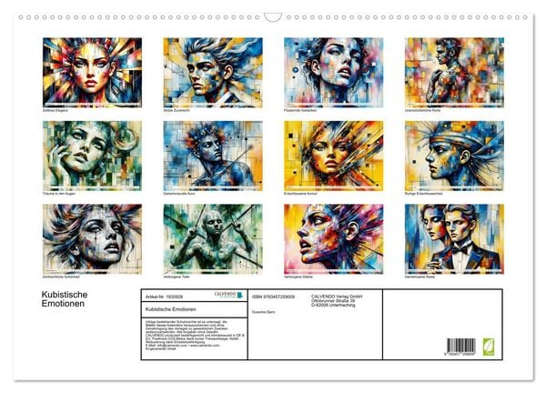Produktbild: Kubistische Emotionen (Wandkalender 2026 DIN A2 quer), CALVENDO Monatskalender
