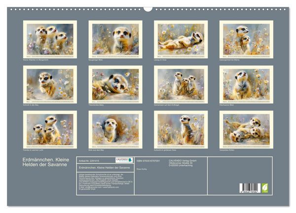 Produktbild: Erdm&auml;nnchen. Kleine Helden der Savanne (Wandkalender 2027 DIN A2 quer), CALVENDO Monatskalender