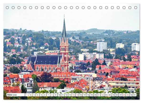 Produktbild: Graz - Ausblick auf die Dachlandschaft (Tischkalender 2026 DIN A5 quer), CALVENDO Monatskalender